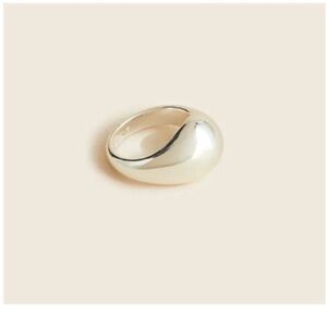 NEW J. Crew Sculptured Orb Silver Mirror Ring Size 6